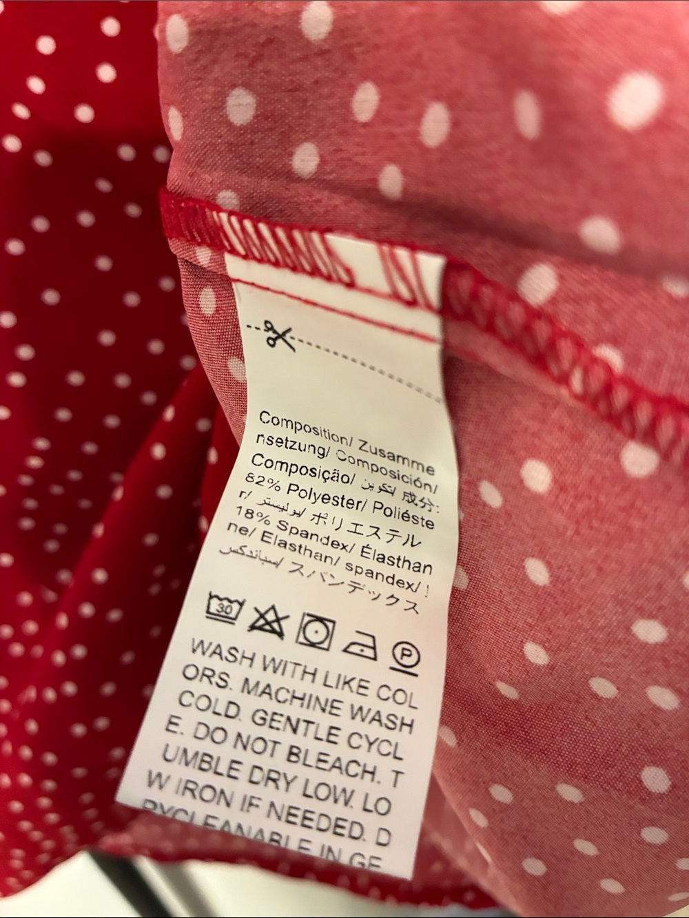 SHEIN Red V-Neck Polka Dot Blouse Short Sleeve Top Plus 3XL - Picture 5 of 7